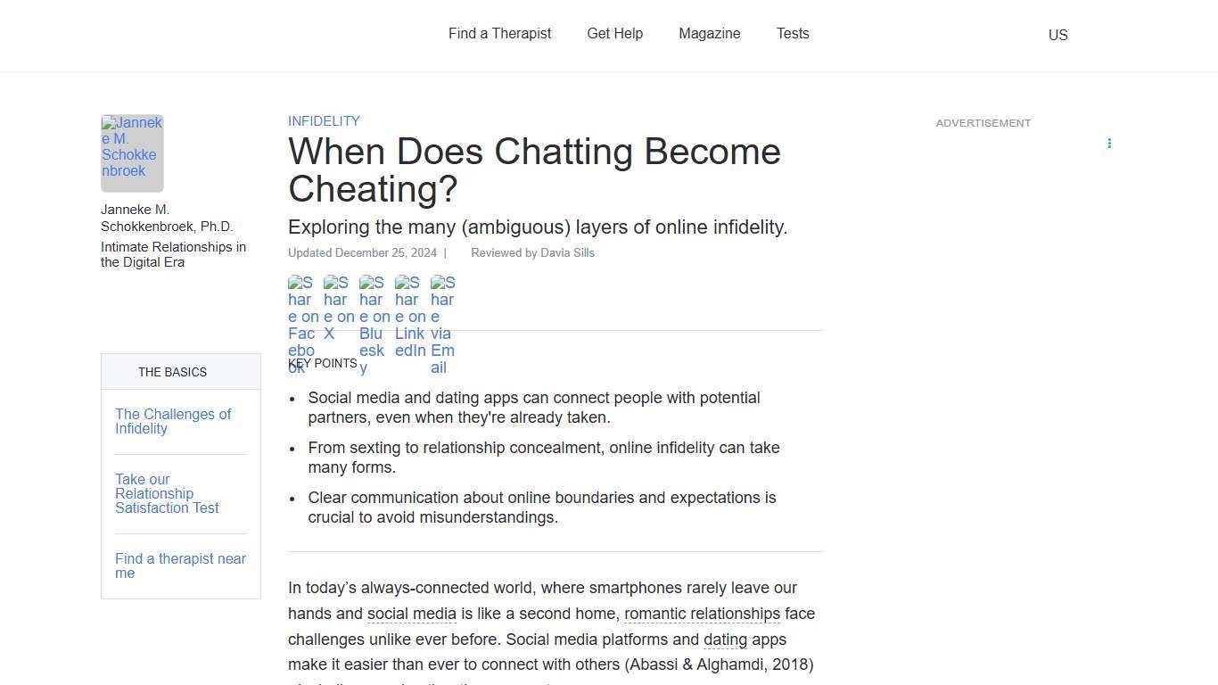 When Does Chatting Become Cheating? Psychology Today